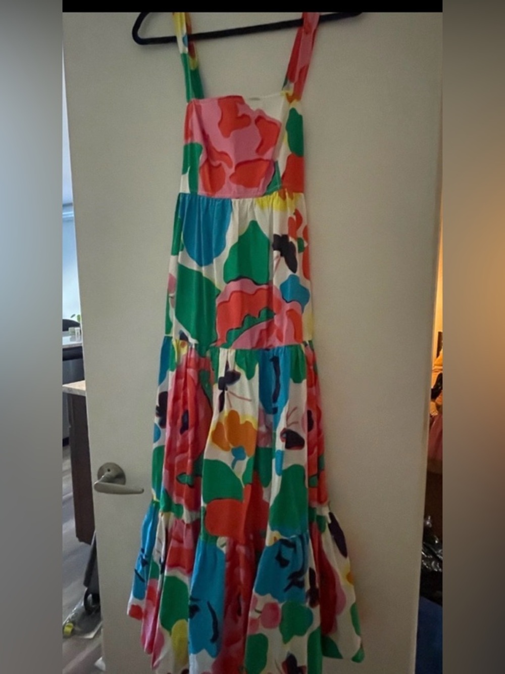 J. Crew Cross Back Empire Waist Maxi Dress Ratti Jardin Floral Print Sz 8 - Picture 7 of 9